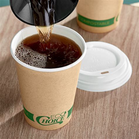 Ecochoice Oz Kraft Compostable Paper Hot Cup And Pla Lid Pack