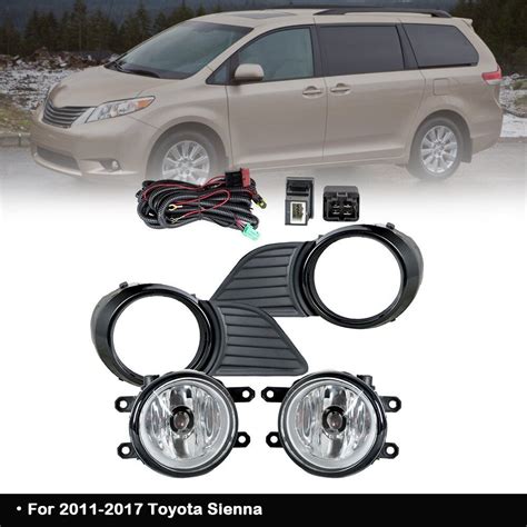 For Toyota Sienna Pair Front Bumper Fog Driving Lights Clear Lamp