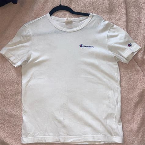 White Champion tshirt, good condition, size small 🤍 - Depop