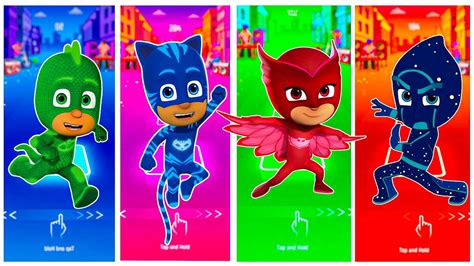 Catboy 🆚 Owlette 🆚 Gekko 🆚 Romeo Pj Masks Tiles Hop Edm Rush Youtube