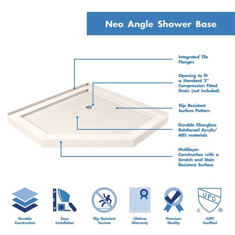 Dreamline Prism Lux Biscuit 2 Piece 42 In X 42 In X 75 In Neo Angle