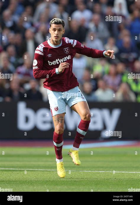 West Hams Gianluca Scamacca During The Premier League Match Between West Ham United And Fulham