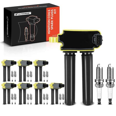 8 Pcs Yellow Ignition Coil 16 Pcs IRIDIUM Spark Plug Kit For Chrysler