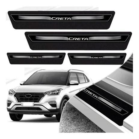 Adesivo Protetor De Soleira Hyundai Creta Preto Platinum EmblemaTech