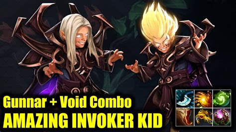 Amazing Kid Invoker Faceless Void Combo Gunnar 14 Kills DOTA