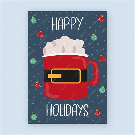 Premium Vector | Happy holidays card template