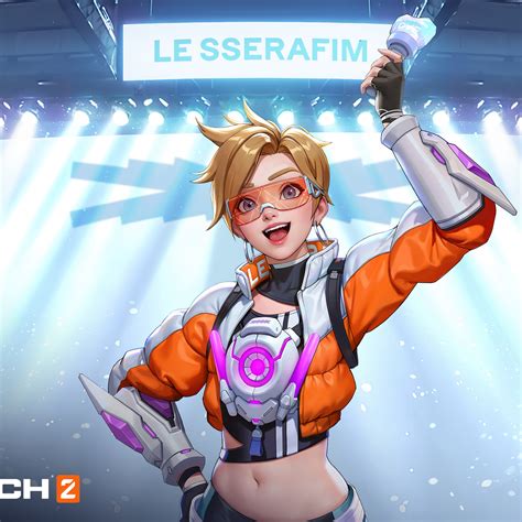 Tracer Le Sserafim Overwatch 2 Skin 5K Wallpaper