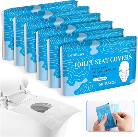 Toilet Seat Covers 60 Pack Xl Flushable And Biodegradable Paper Toilet Seat Cover Disposable