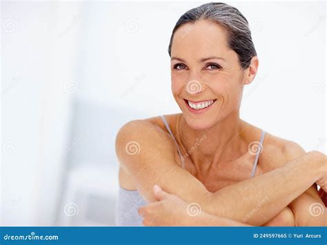 Looking Youthful Despite Her Years Cropped Portrait Of A Beautiful