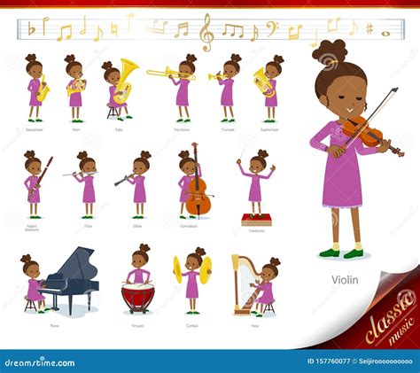 Tuba Girl Cartoon Vector 40840073