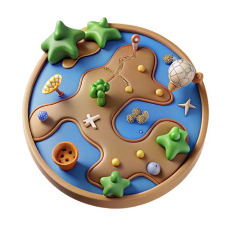 Whimsical 3d Island Illustration A Playful Cartoon World Map 55535269 Png