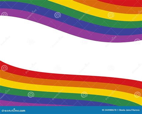 Waving Abstract Lgbt Pride Flag Frame Icon Vector Stock Vector