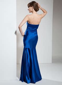 Trumpet Mermaid Scalloped Neck Floor Length Charmeuse Evening Dress