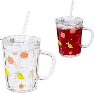 Relaxdays Kinderglazen Set Van 2 Vruchtenmotief Drinkglas Voor