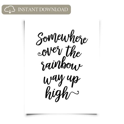 Somewhere Over The Rainbow Printable Art Chickadee Art And Company