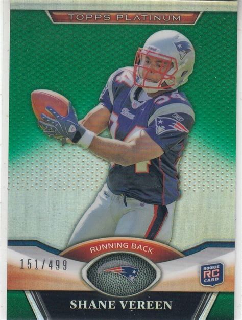 Shane Vereen Topps Platinum Green Rc Patriots Ebay