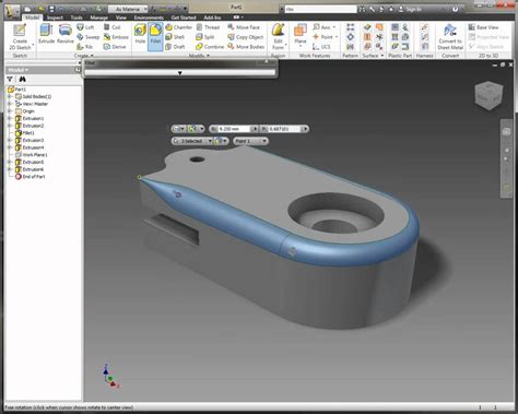 Autodesk Inventor Variable Radius Fillet Youtube