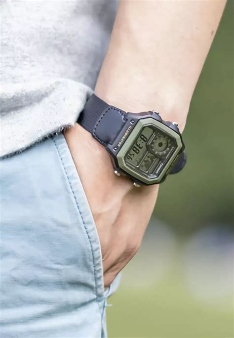 Jual Casio Casio Jam Tangan Pria Black Canvas Strap Ae Whb