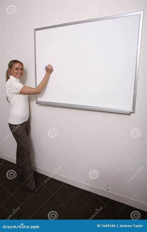 Girl Writing On Full Whiteboard Stock Images Image 7649344