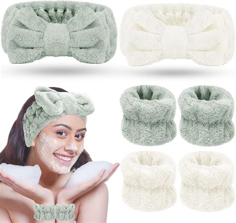 Amazon Besarme Pieces Face Wash Headband And Wristband Set Spa