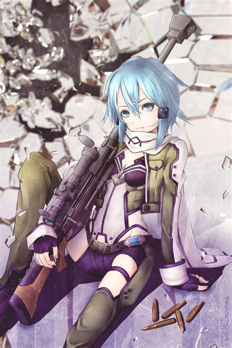 Sinon Sword Art Online Drawn By Ajigo Danbooru