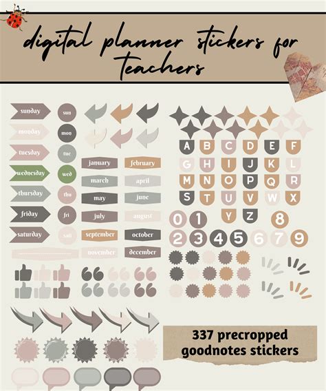 Teacher Digital Planner Stickers For Goodnotes Autumn Stickers Made