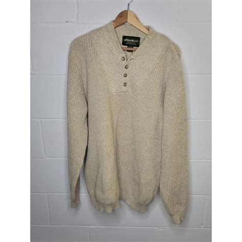 Eddie Bauer Shirts Eddie Bauer Heritage Mens 4 Button Cable Knit Heavy Sweater Size Xl Tall