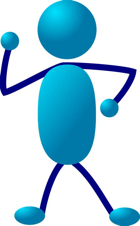 Stickman Stick Figure Blue Free Vector Graphic On Pixabay