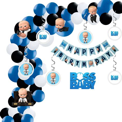 Boss Baby Theme Decorations Combo Set 79Pcs for Boys Birthday Decorati ...