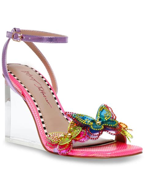 Betsey Johnson Gordon Butterfly Ankle Strap Heel Sandals In Pink Lyst