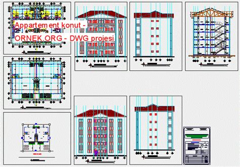 Appartement Konut Dwg Projesi Autocad Projeler