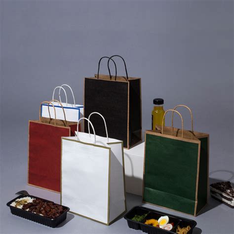 Customized Brown Kraft Paper Takeaway Handle Paper Bags China Kraft