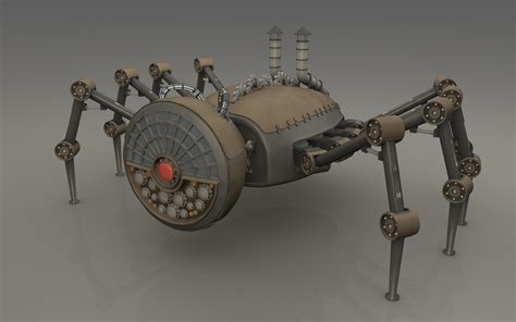 3dsmax steampunk spider robot