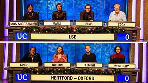 BBC Two University Challenge Christmas 2021 LSE V Hertford Oxford