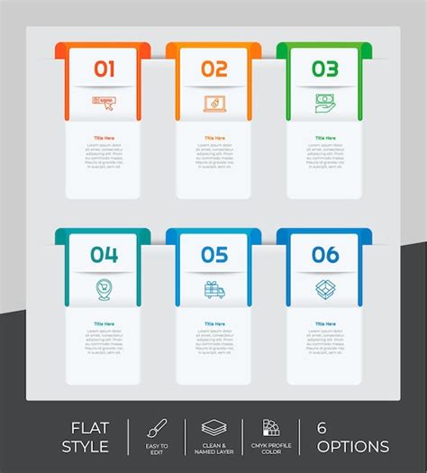 O design vetorial infográfico 6 opções pode ser usado para