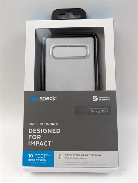 Speck 2 Pcs Presidio V Grip Case For Samsung Galaxy S10 Plus Clear Black New Ebay