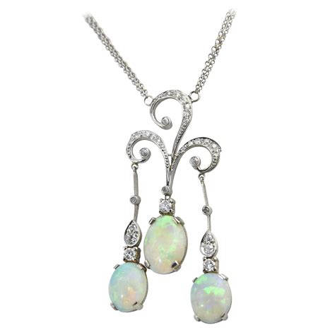 Russian Edwardian Opal And Diamond Gold Pendant At Stdibs