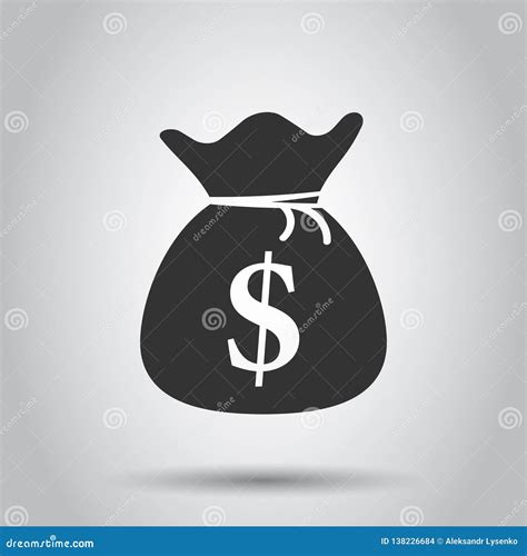 Money Bag Vector Icon In Flat Style Moneybag With Dollar Sign