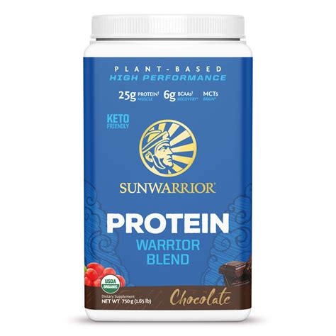 Sunwarrior Warrior Blend Organic Vegan Protein Powder With Bcaas And