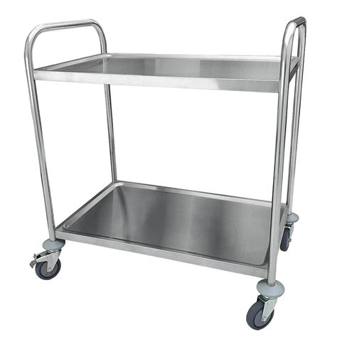 Cater Cook CK8861 2 Tier Stainless Steel Service Trolley