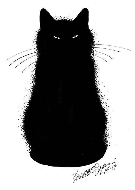 The Black Cat Drawing : Black Cat Art 2 - Meowlogy - He is cursed but i ...