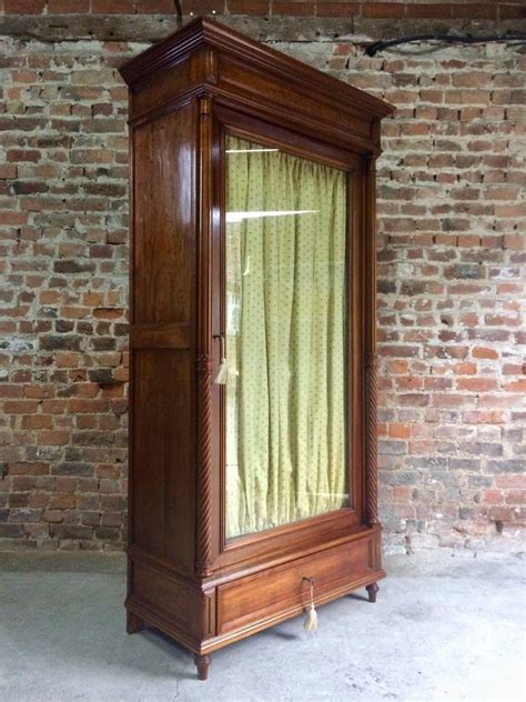 Stunning French Armoire Wardrobe Mahogany Glass Fronted Antique 19th Century At 1stdibs Glass