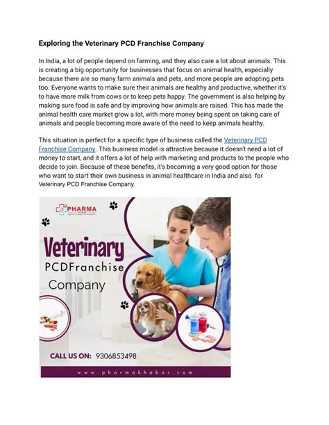 Ppt Exploring The Veterinary Pcd Franchise Company Powerpoint