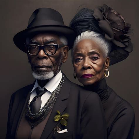 Fotograf A De Moda De Una Pareja De Ancianos Negros Para La Historia