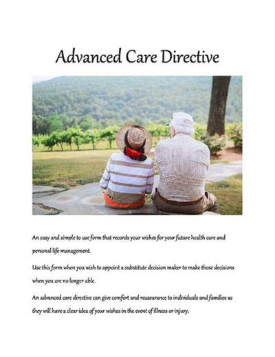 ADVANCED CARE DIRECTIVE FORM DIY Estate Planning