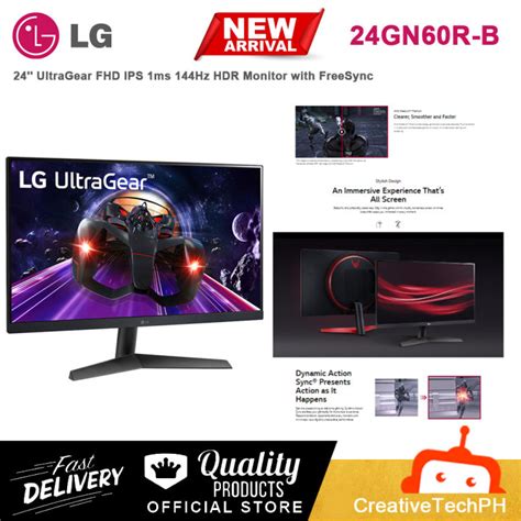 Lg Monitor 24gn60r B 24 Ultragear Fhd Ips 1ms 144hz Hdr Monitor With