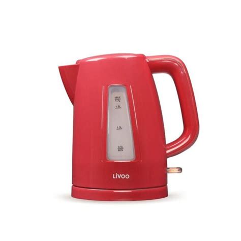 Livoo Bouilloire Electrique Rouge 1 7l 2200w Filtre Anti calcaire à