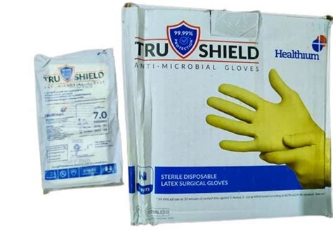 Healthium Plain Trust Shield Sterile Disposable Latex Surgical Gloves For Laboratories Powder