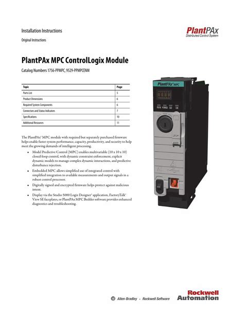 Pdf Plantpax Mpc Controllogix Module Installation Manual Dokumen Tips