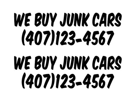 We Buy Junk Cars Personalized With Phone Number Decal Car Truck Tow Truck Suv Car Window Custom